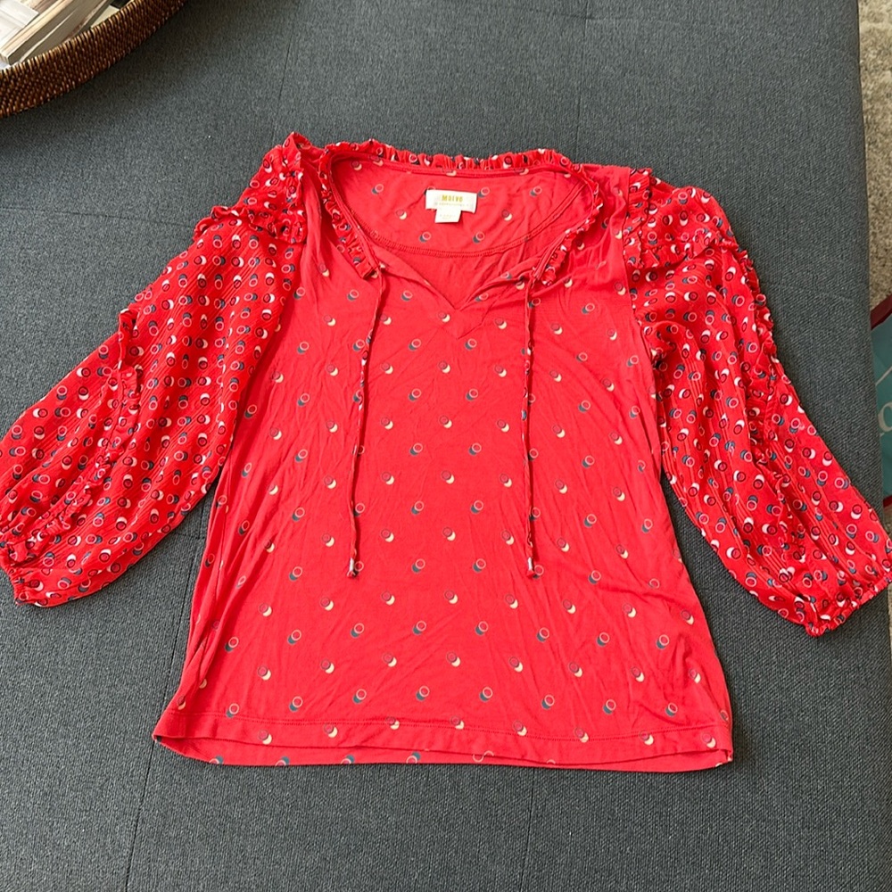 Anthropologie red blouse. Worn once or twice size xs